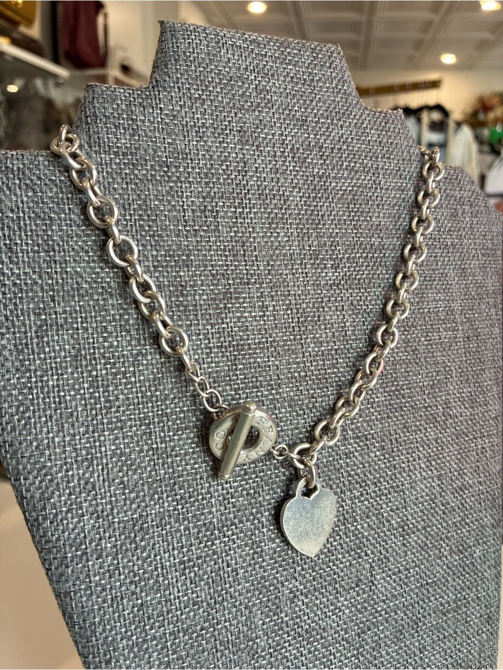 Tiffany & Co. Silver Heart Toggle Necklace